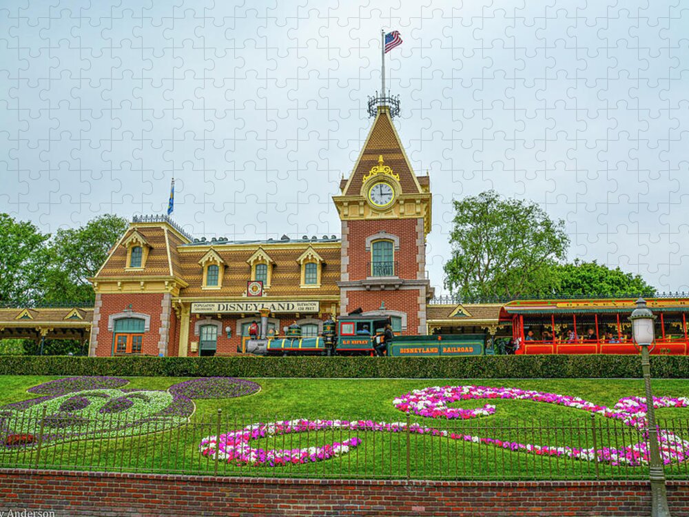Anaheim Jigsaw Puzzle featuring the photograph Disney Main Street Station by Tommy Anderson