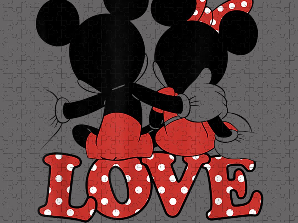 Disney Valentines Mickey Minnie Love Hug Jigsaw Puzzle by Kairi Fox - Pixels