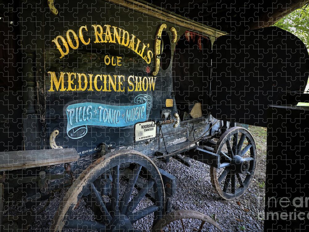 Carriage Jigsaw Puzzle featuring the photograph Doc Randall's Ole Medicine Show carriage by Shelia Hunt