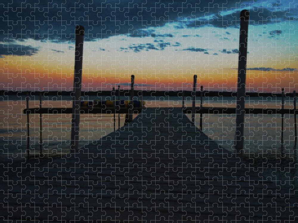 Lake Jigsaw Puzzle featuring the photograph Dock on leech lake by Stuart Manning