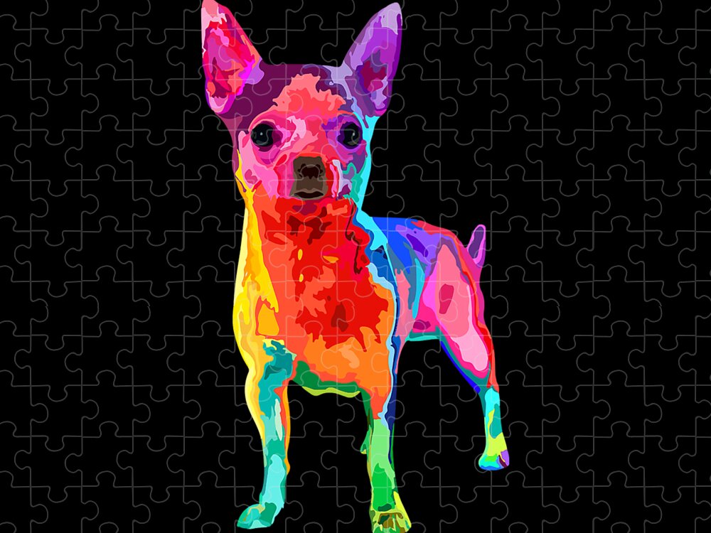 Dog Lover Chihuahua For Womens Colorful Chihuahua Jigsaw Puzzle