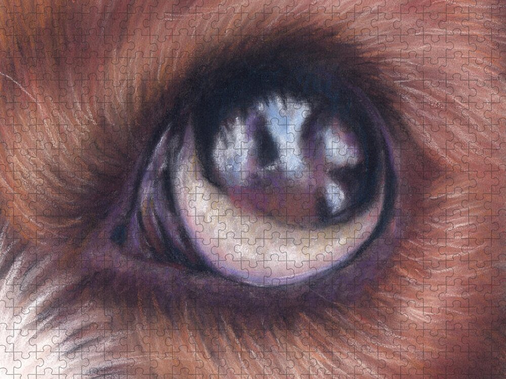  Jigsaw Puzzle featuring the pastel Dog Eye Study by Kirsty Rebecca