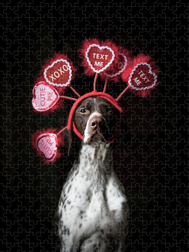 My Pitbull Is My Valentine Jigsaw Puzzle by Me - Fine Art America