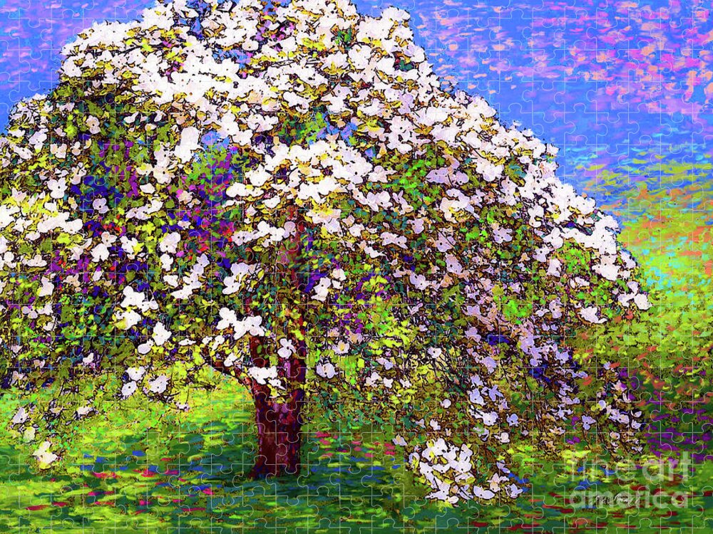 Landscape Jigsaw Puzzle featuring the painting Dogwood Dreams by Jane Small