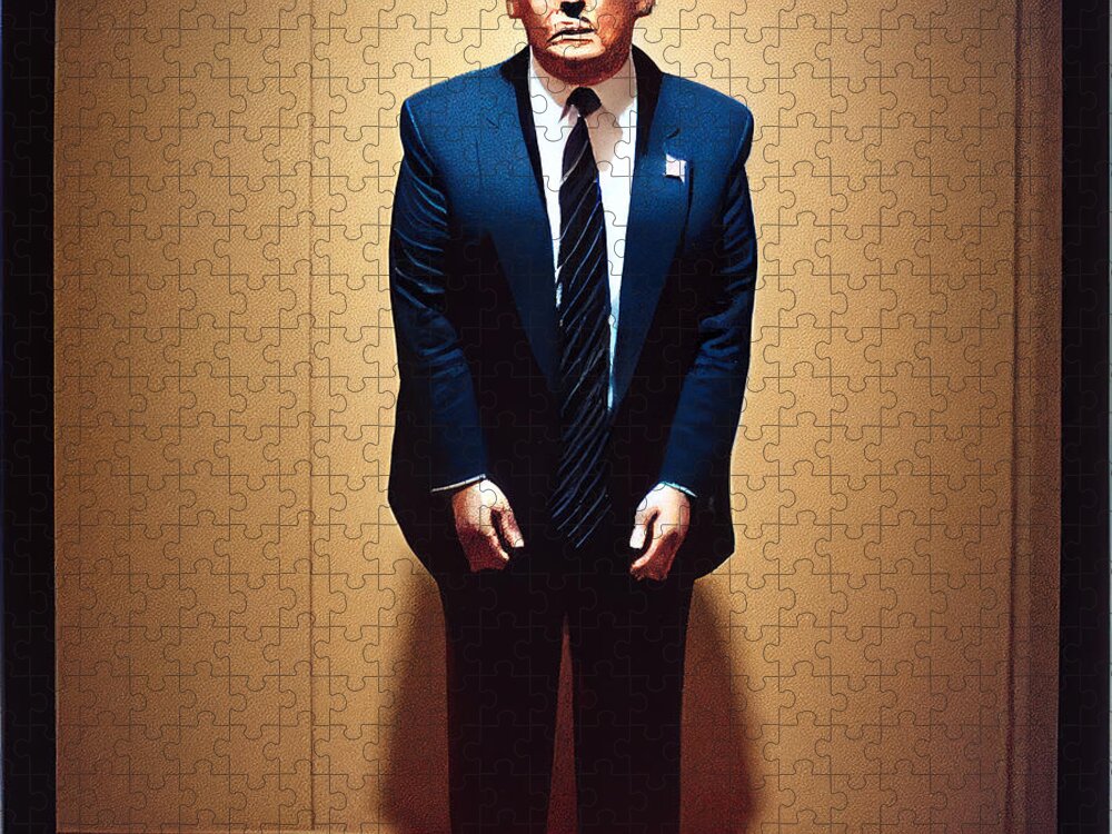 Fashion Jigsaw Puzzle featuring the painting Donald trump by Diane arbus 14f244db 145b 424d 8141 c4ace16fc1c4 by MotionAge Designs