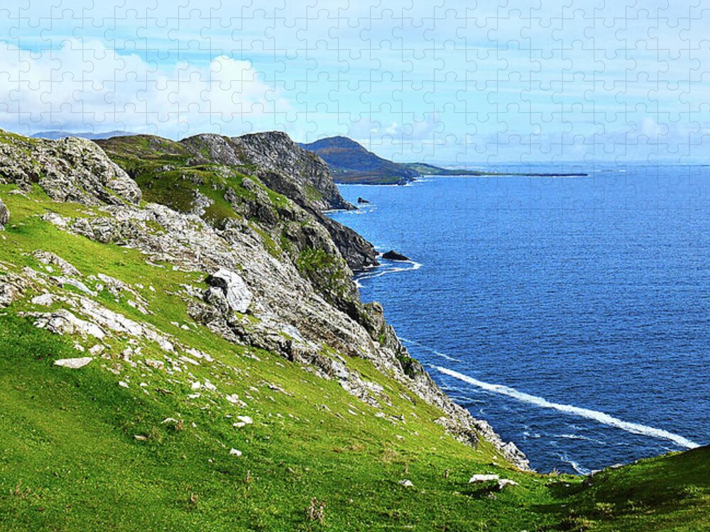 Ireland Rocks Series Jigsaw Puzzle featuring the photograph Donegal Coastline by Lexa Harpell