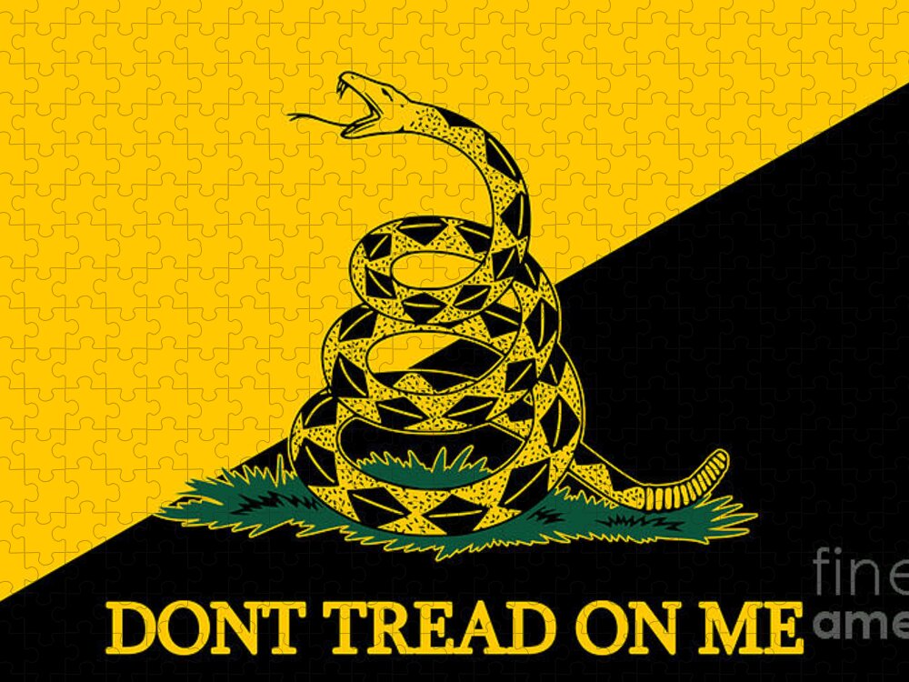 Don't Jigsaw Puzzle featuring the photograph Don't tread on me flag. by Action