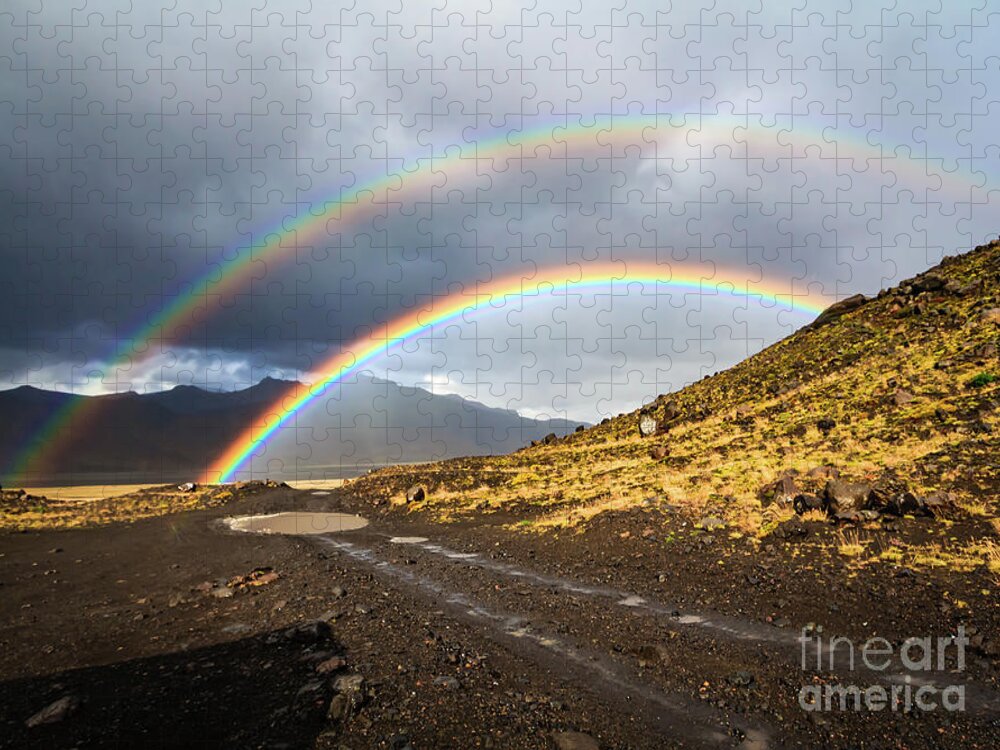 Rainbow Jigsaw Puzzle featuring the photograph Double rainbow by Lyl Dil Creations