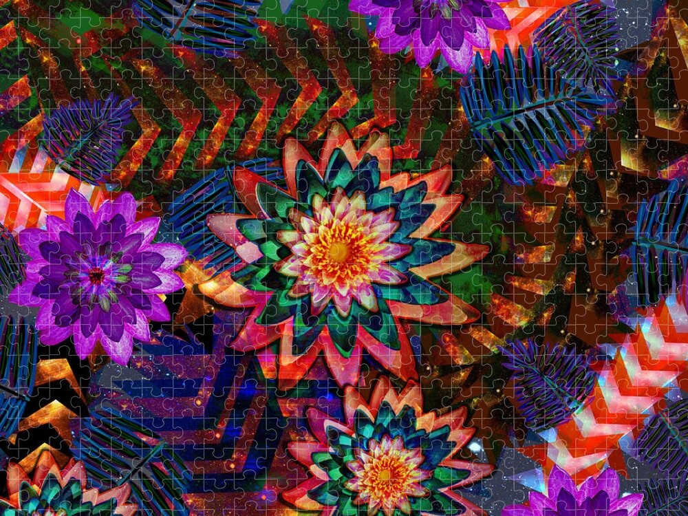 Dragon Flowers Jigsaw Puzzle by Diamante Lavendar - Pixels Puzzles