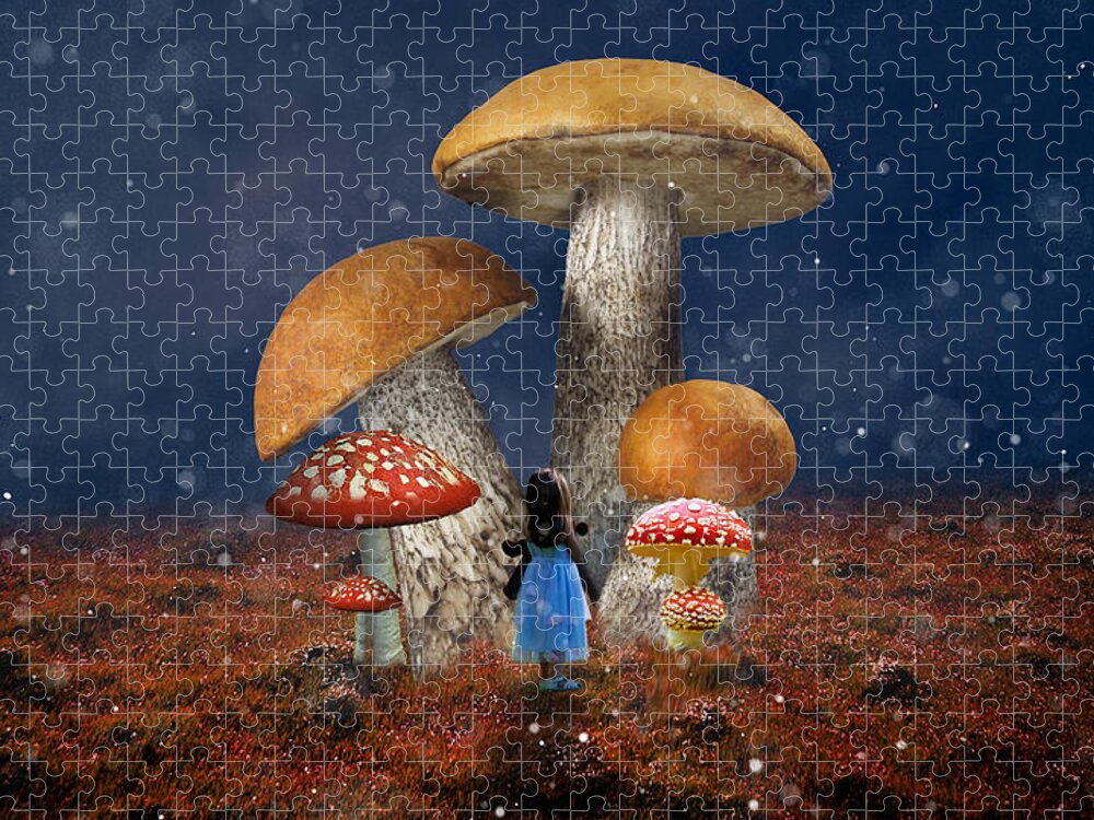 Mushroom Jigsaw Puzzle featuring the mixed media Dream A Little by Marvin Blaine
