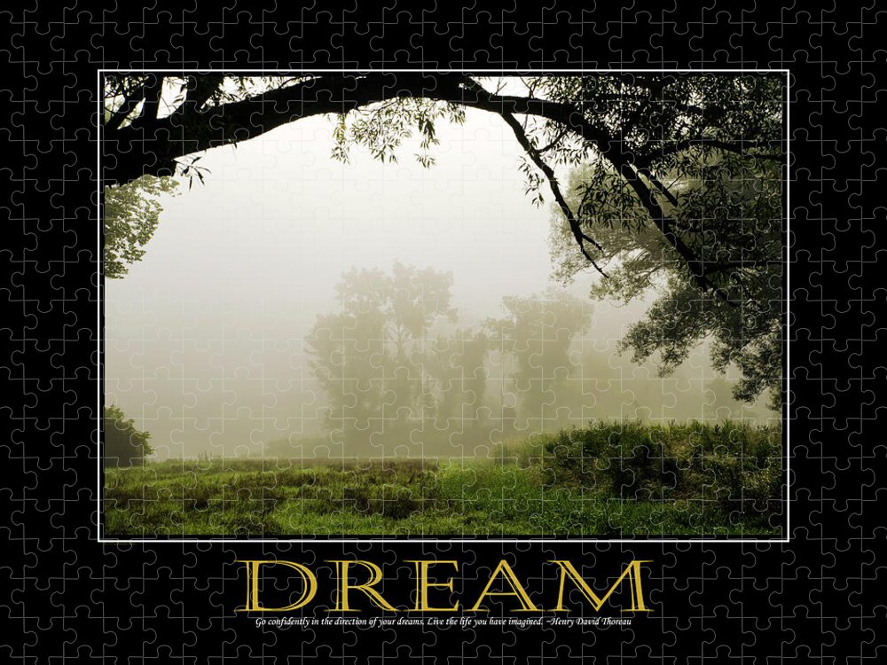 Inspirational Jigsaw Puzzle featuring the photograph Dream Inspirational Motivational Poster Art by Christina Rollo