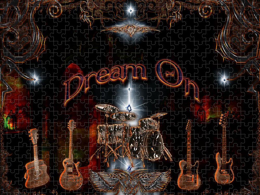 Aerosmith Jigsaw Puzzle featuring the digital art Dream On by Michael Damiani