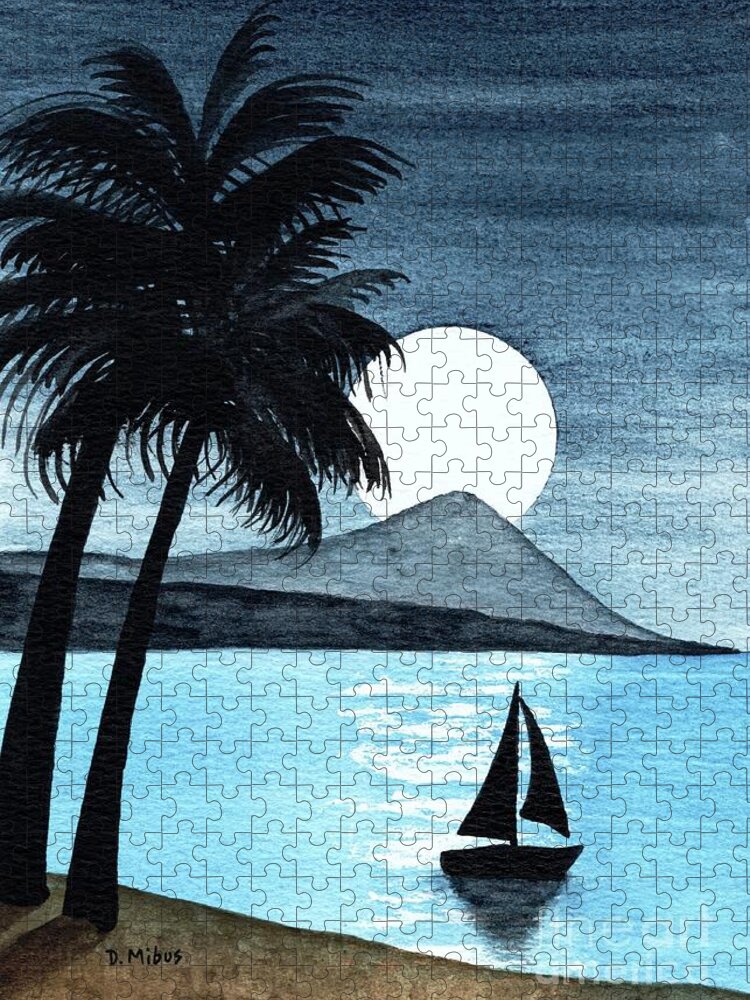 Hawaii Jigsaw Puzzle featuring the painting Dreaming of Maui by Donna Mibus
