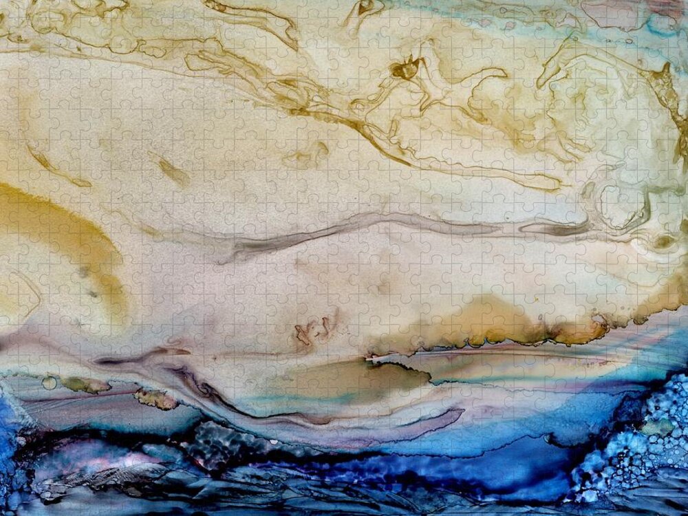 Cloud Jigsaw Puzzle featuring the painting Dune walk by Angela Marinari