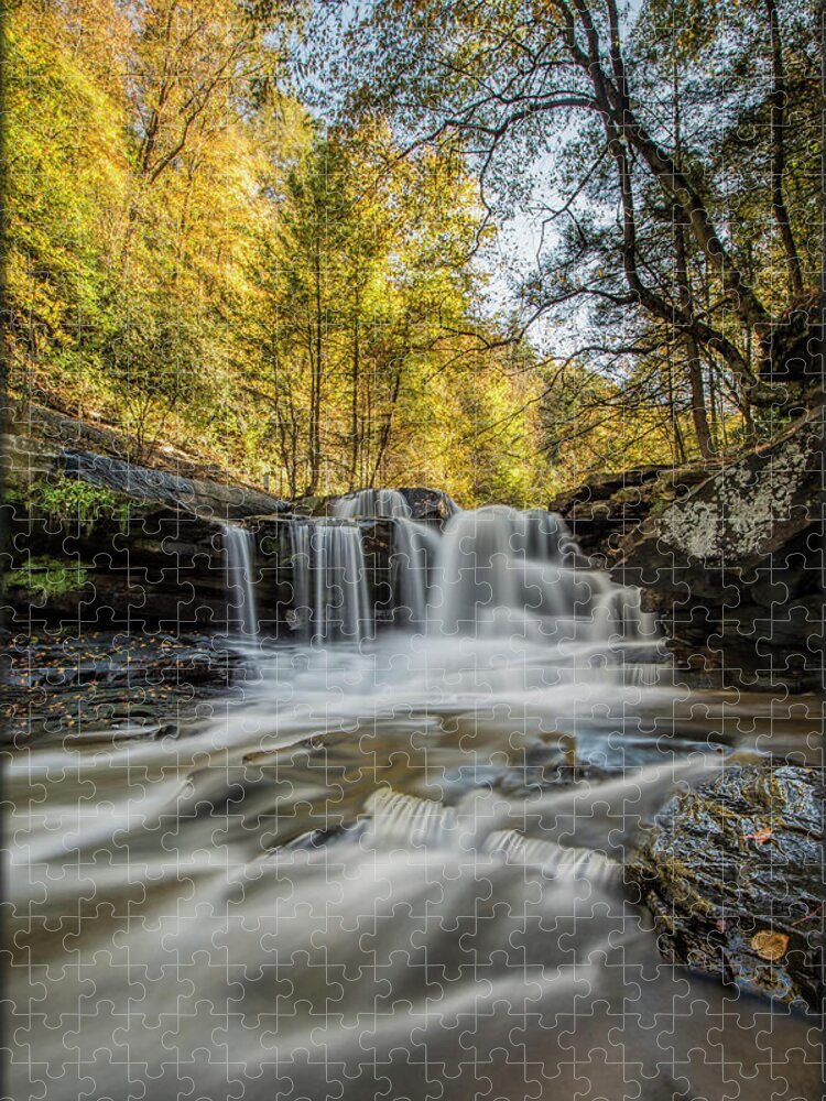 Water Jigsaw Puzzle featuring the photograph Dunlop Creek Falls by Erika Fawcett
