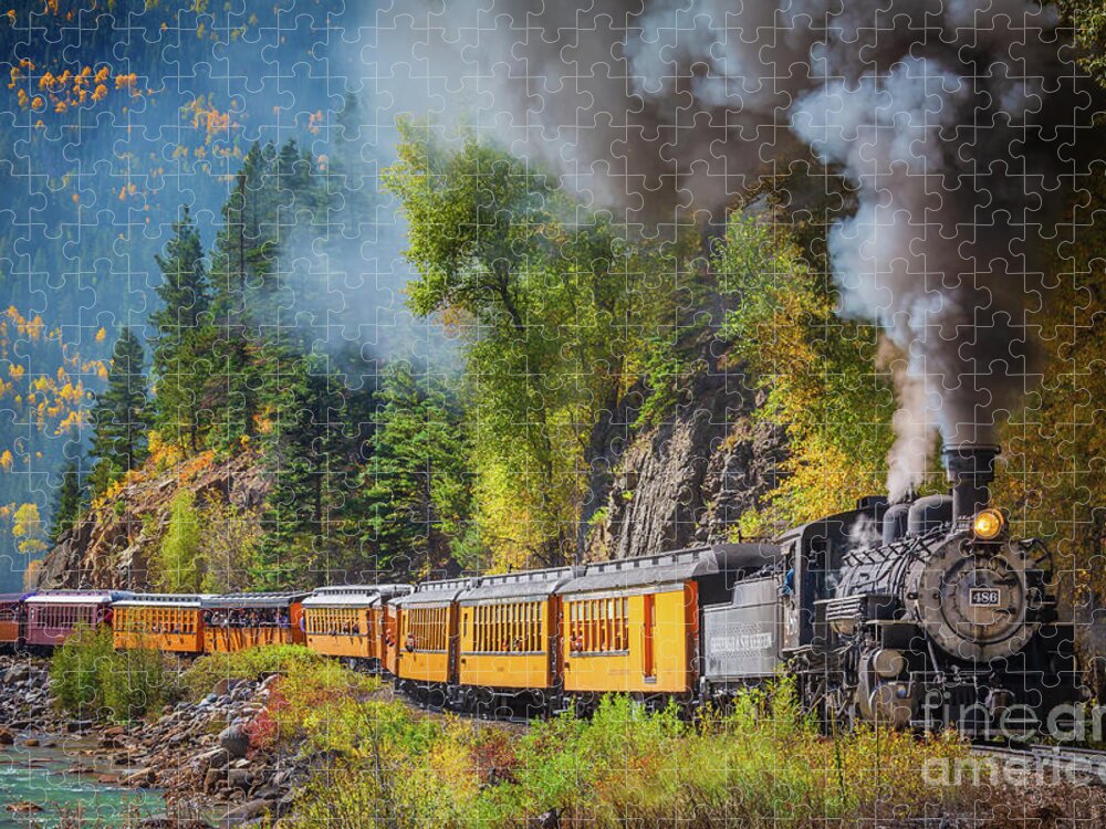 America Jigsaw Puzzle featuring the photograph Durango-Silverton Narrow Gauge Railroad by Inge Johnsson