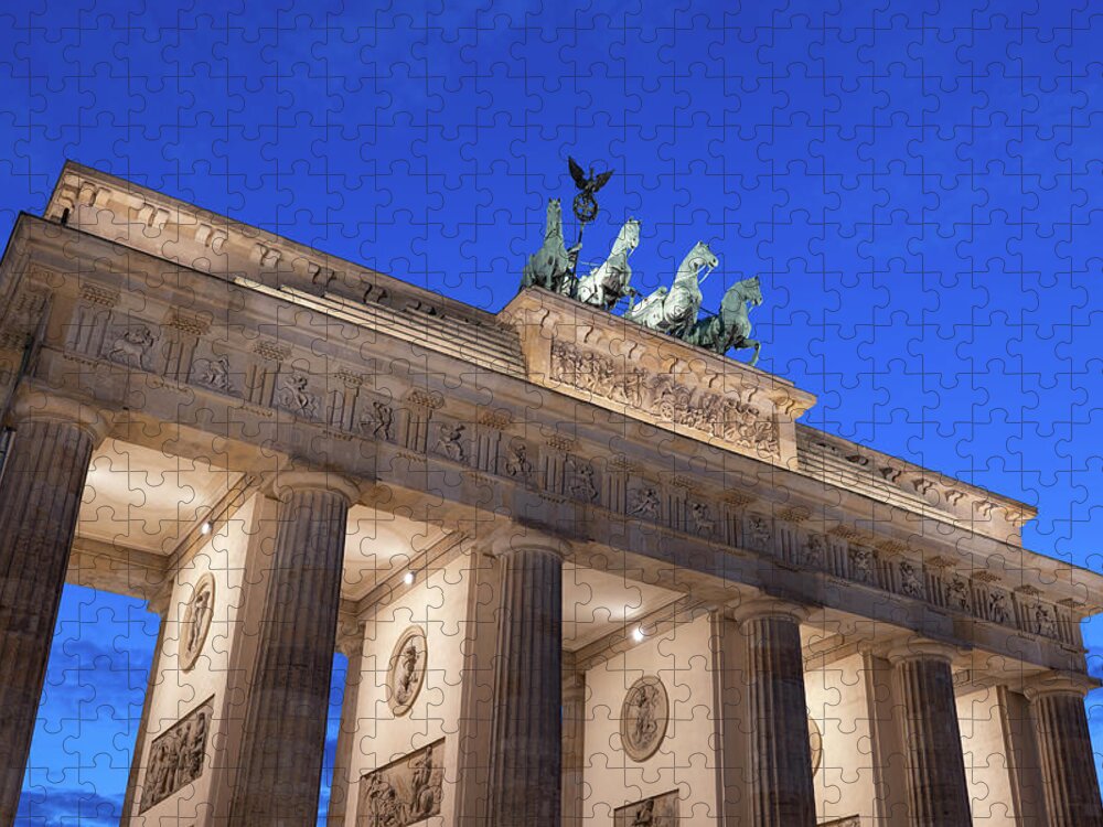 Berlin Jigsaw Puzzle featuring the photograph Dusk At Brandenburg Gate In Berlin by Artur Bogacki