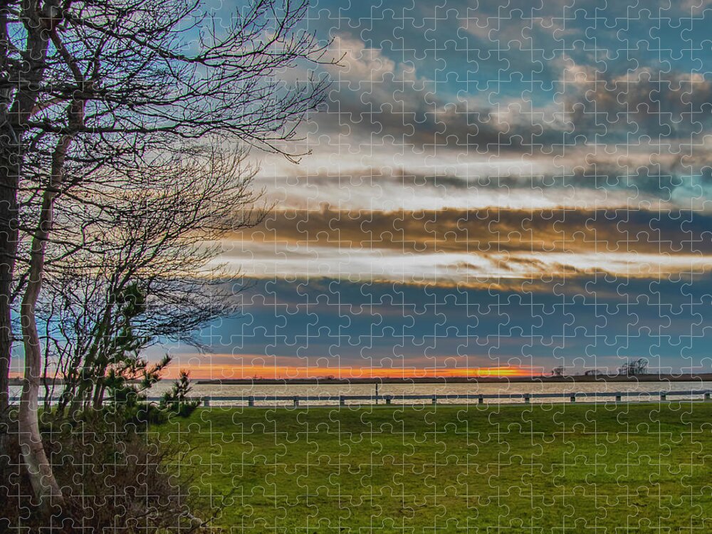 Landscape Jigsaw Puzzle featuring the photograph Dusk At The Park by Cathy Kovarik