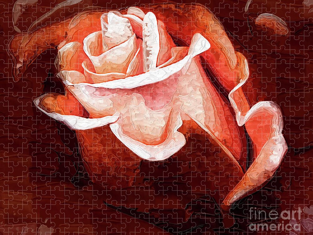 Rose Jigsaw Puzzle featuring the digital art Dusty Rose by Kirt Tisdale