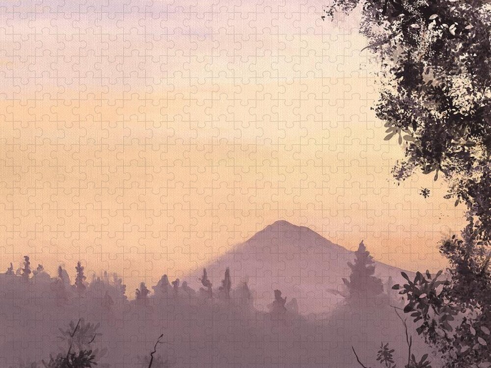 Mountain Jigsaw Puzzle featuring the digital art Early Morning Dawn by Blenda Studio
