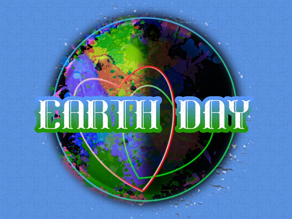 Earth Day Jigsaw Puzzle featuring the digital art Earth Day April 22 Holidays Remembrances by Delynn Addams