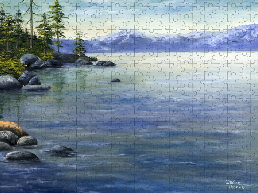Lake Tahoe Jigsaw Puzzle featuring the painting East Shore Lake Tahoe by Darice Machel McGuire