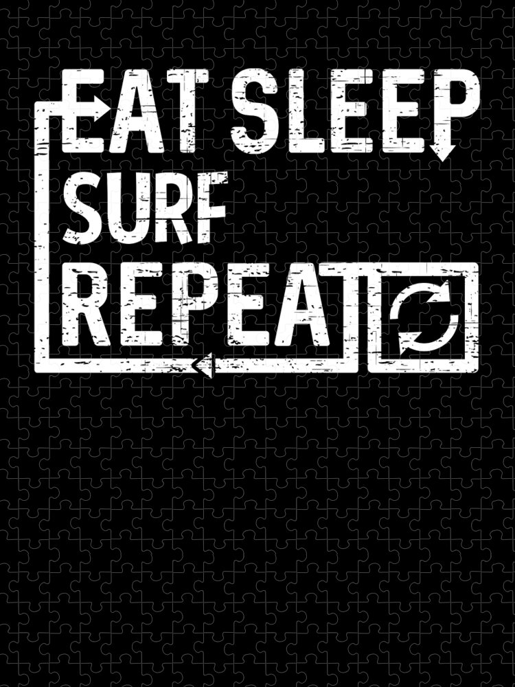Cool Jigsaw Puzzle featuring the digital art Eat Sleep Surf by Flippin Sweet Gear