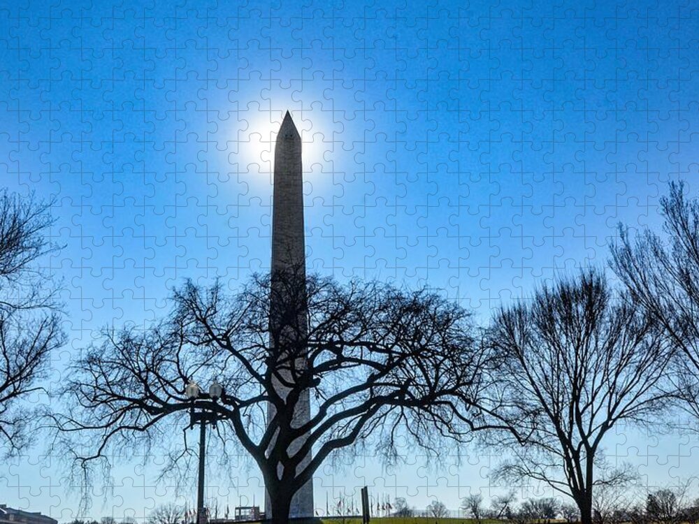 Washington Monument Jigsaw Puzzle featuring the photograph Eclipse on the Elipse by Addison Likins
