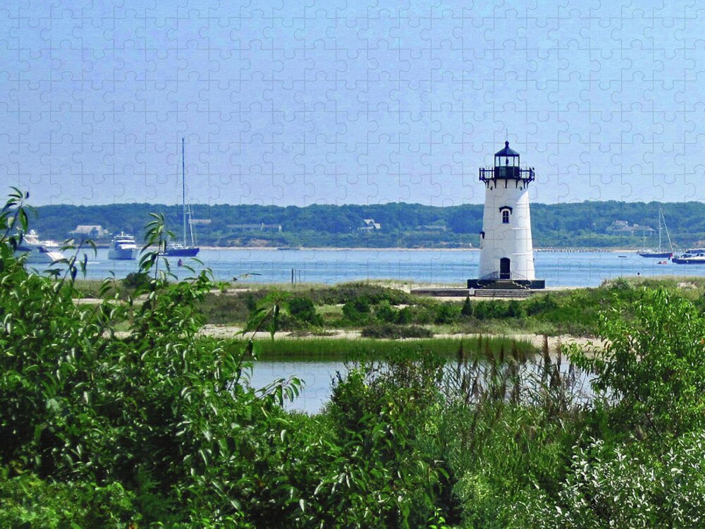 Landscape Jigsaw Puzzle featuring the photograph Edgartown Lighthouse 300				 by Sharon Williams Eng
