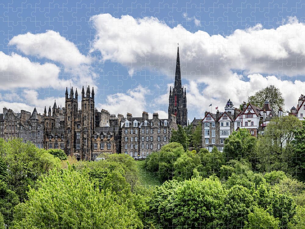 Edinburgh Jigsaw Puzzle featuring the photograph Edinburgh Old Town Skyline by Melanie Viola
