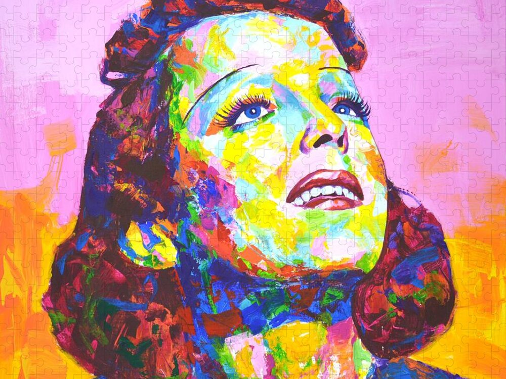 Edith Piaf Jigsaw Puzzle featuring the painting Edith Piaf by Iryna Kastsova