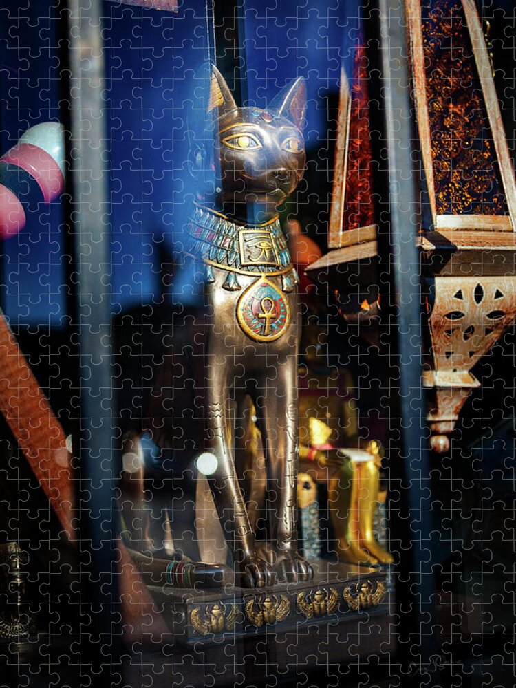Egypt Jigsaw Puzzle featuring the photograph Egyptian Cat by Craig J Satterlee