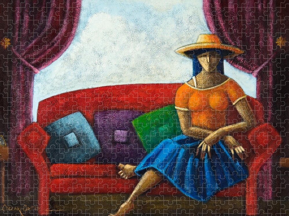 Puerto Rico Jigsaw Puzzle featuring the painting El Ultimo Romance Del Verano by Oscar Ortiz