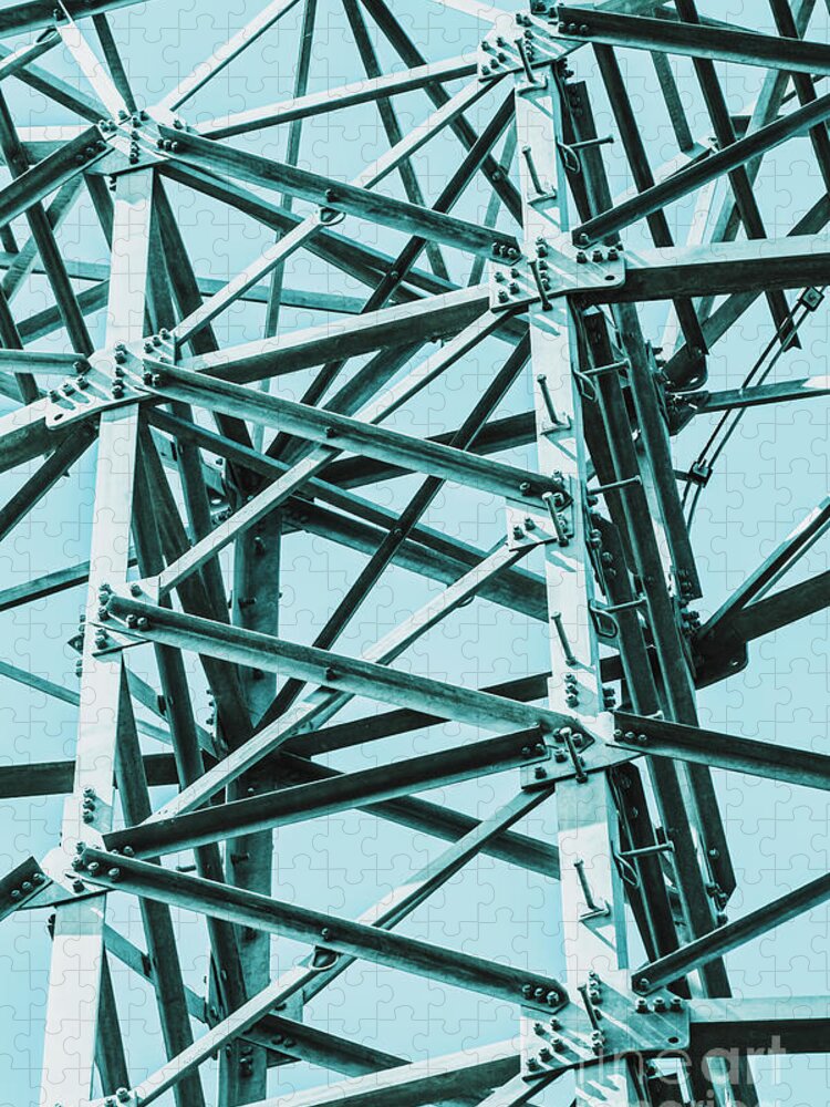Construction Jigsaw Puzzle featuring the photograph Electricity grid by Jorgo Photography