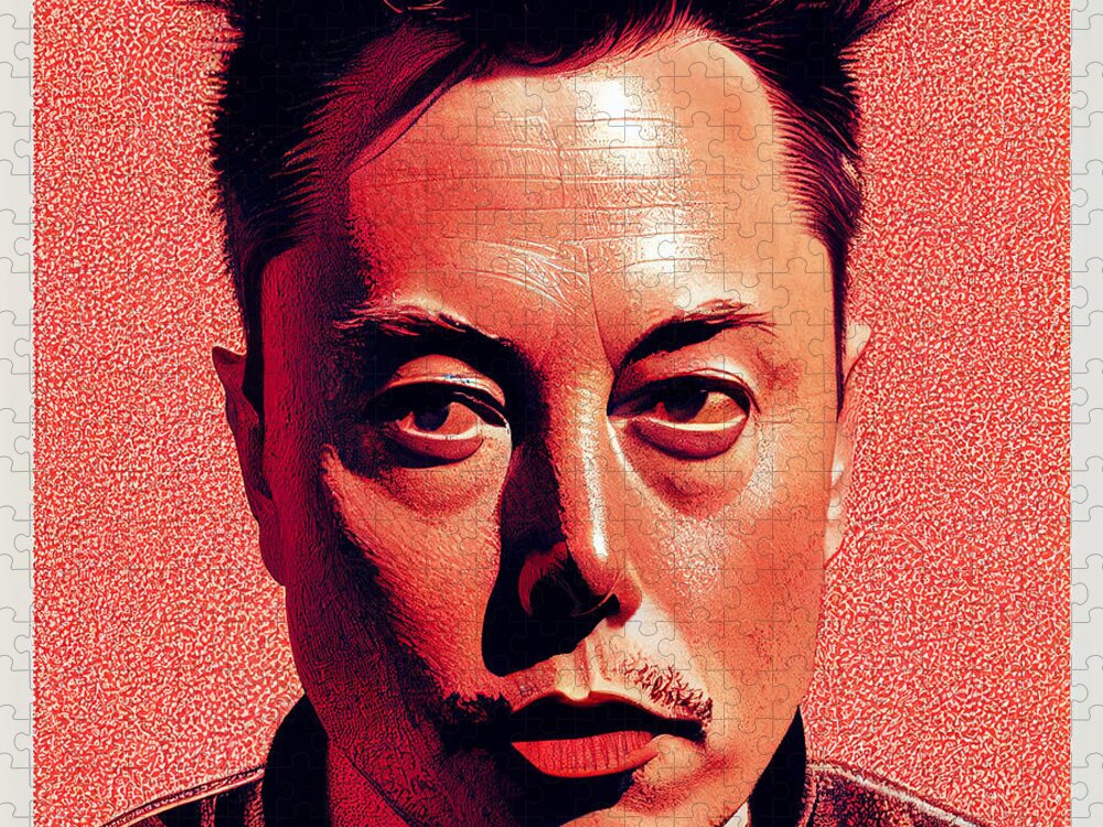 Elon Musk Cover Art Hypebeast Photorealistic Décor Jigsaw Puzzle featuring the painting Elon Musk cover art hypebeast photorealistic Ph f645563ea2b6455639 6455635be 64504357 b99c by Celestial Images