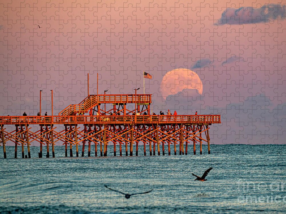 Sunset Jigsaw Puzzle featuring the photograph Emerging Moon by DJA Images