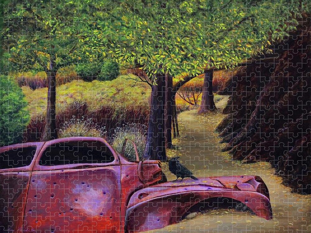 Kim Mcclinton Jigsaw Puzzle featuring the painting End of the Road by Kim McClinton