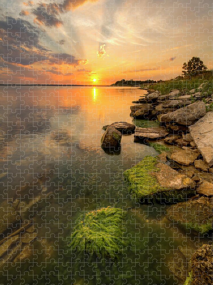 Fine Art America Jigsaw Puzzle featuring the photograph Enjoying Sunset by Scott Bean