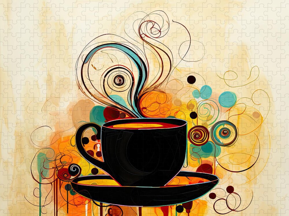 Jigsaw Puzzle featuring the digital art Espresso Passion by Lourry Legarde