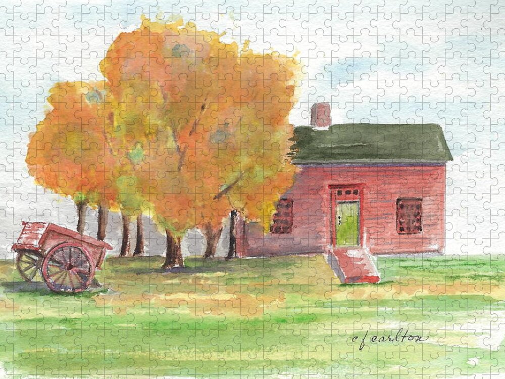 Ethan Allen Jigsaw Puzzle featuring the painting Ethan Allen's House by Claudette Carlton