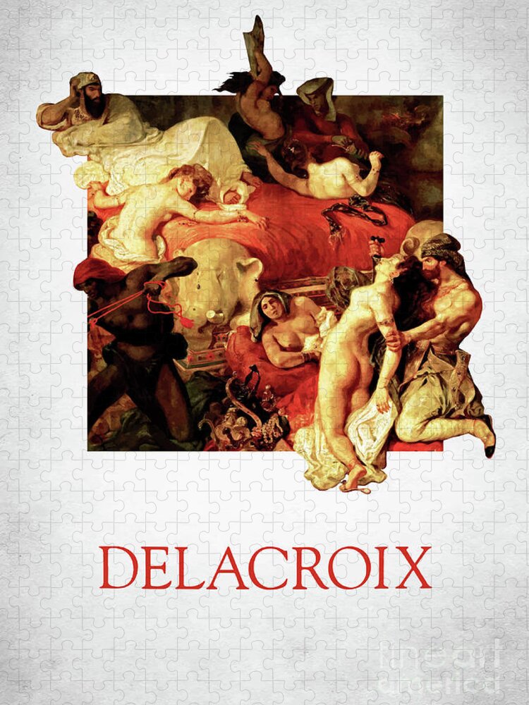 Eugene Delacroix Jigsaw Puzzle featuring the digital art Eugene Delacroix by Bo Kev