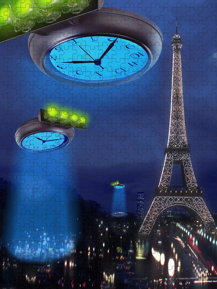 Clock Faces Jigsaw Puzzle featuring the photograph European Time Travelers SQ by Mike McGlothlen