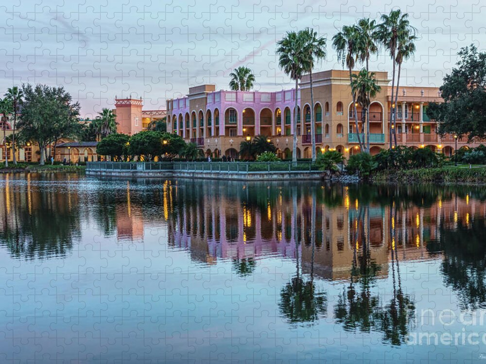 Orlando Jigsaw Puzzle featuring the photograph Evening Resort Reflections by Jennifer White