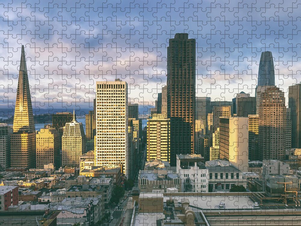 California Jigsaw Puzzle featuring the photograph Evening SF by Jonathan Nguyen