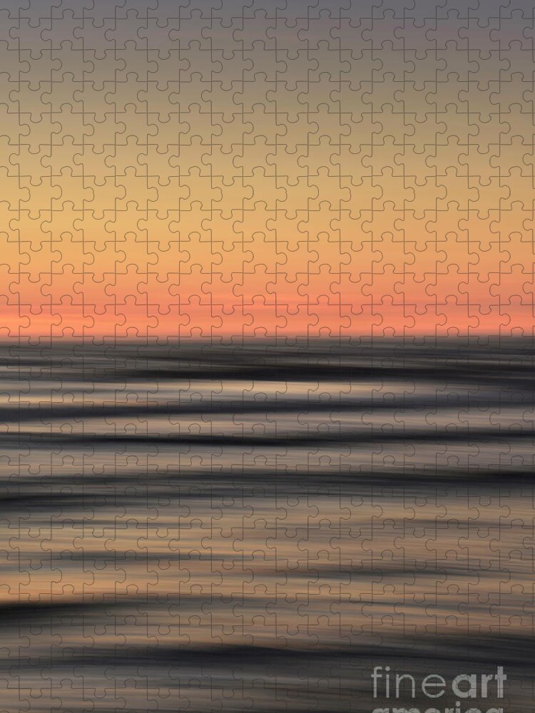 Abstract Jigsaw Puzzle featuring the photograph Evening Waves by David Lichtneker