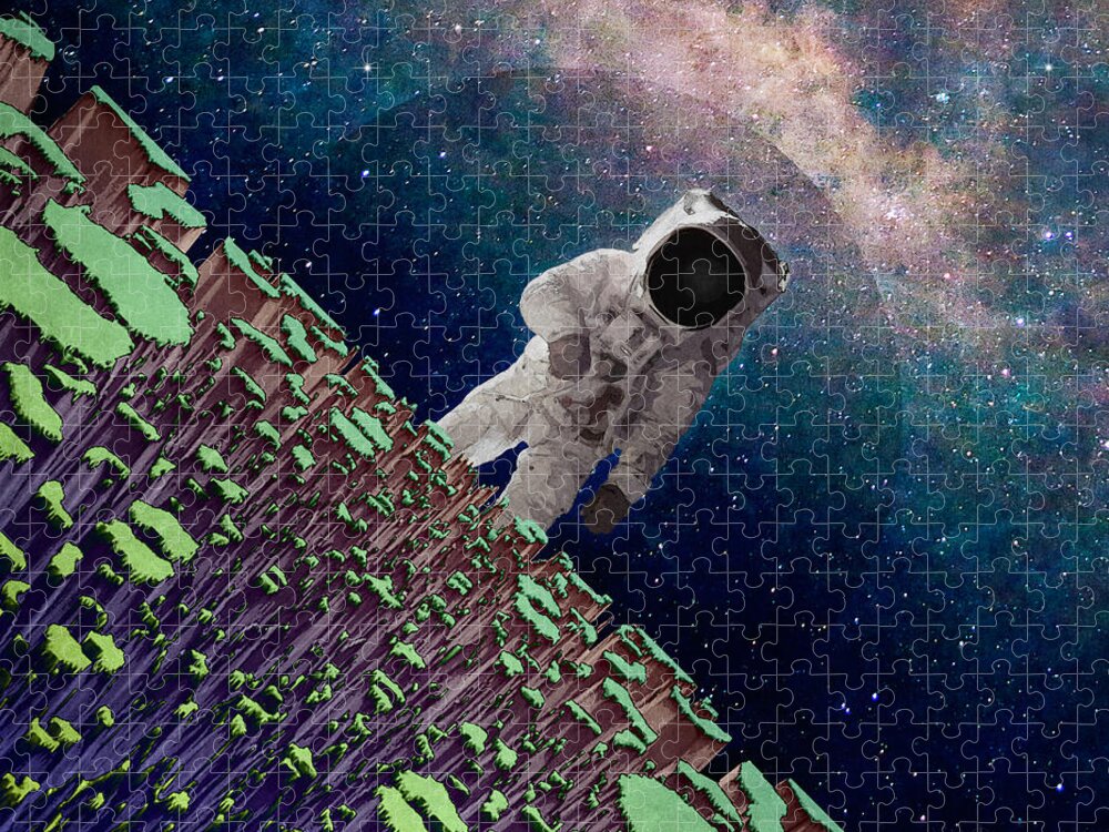 Space Jigsaw Puzzle featuring the digital art Exploring Space by Phil Perkins