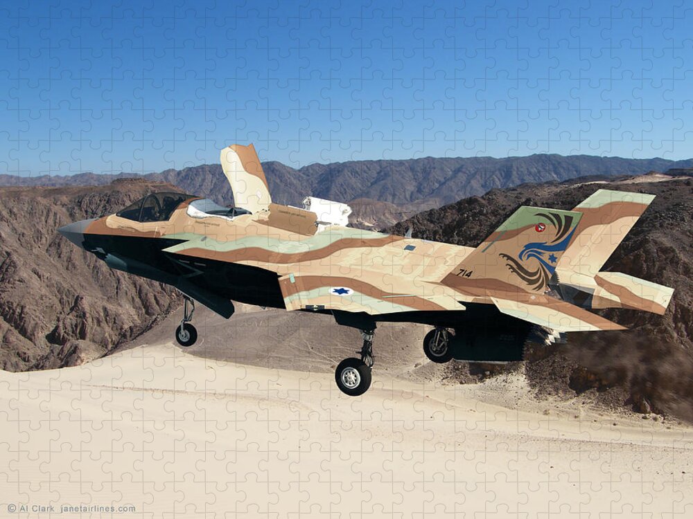 Lightning Jigsaw Puzzle featuring the digital art F-35IB Barak II by Custom Aviation Art
