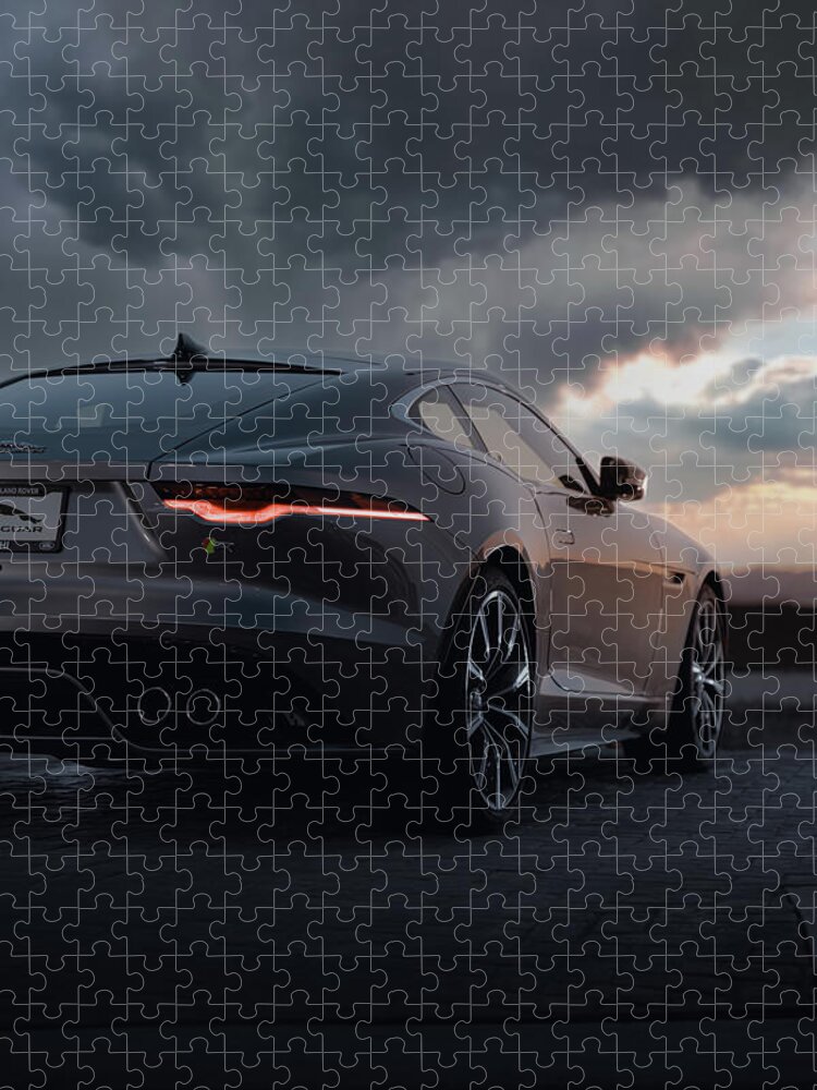 Jaguar Jigsaw Puzzle featuring the photograph F-type by David Whitaker Visuals