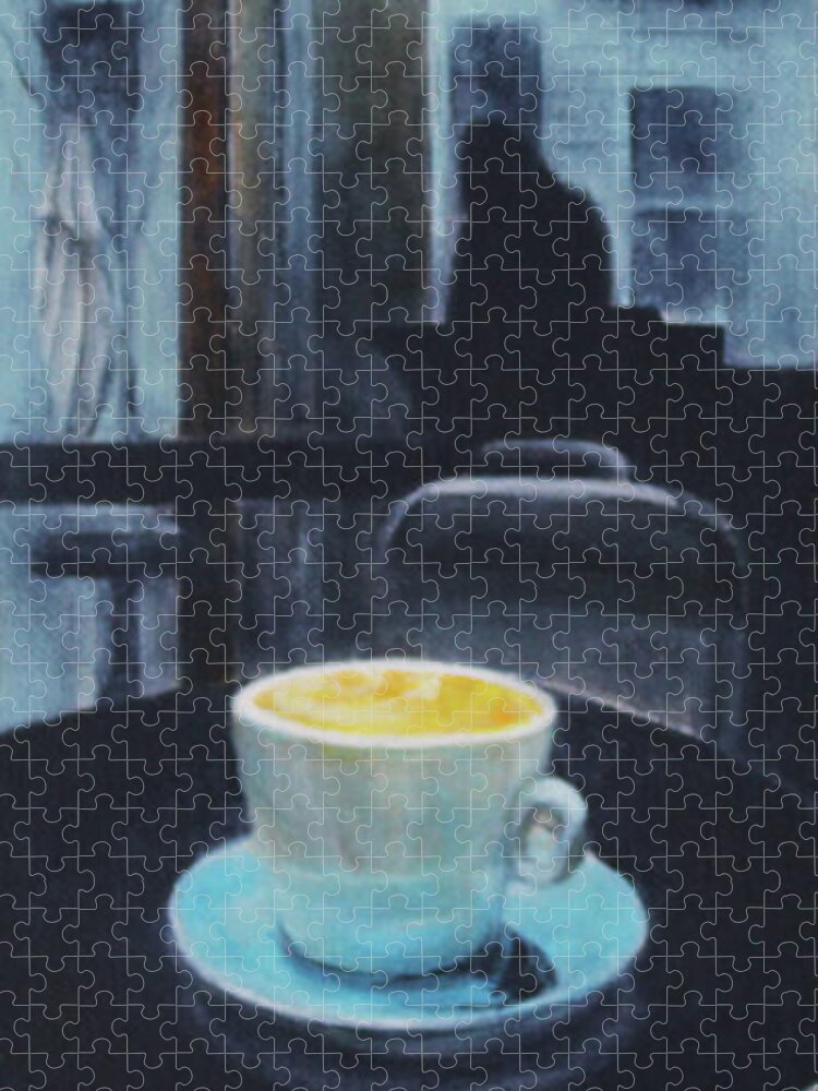 Coffee Jigsaw Puzzle featuring the painting Fancy A Cuppa? by Jane See