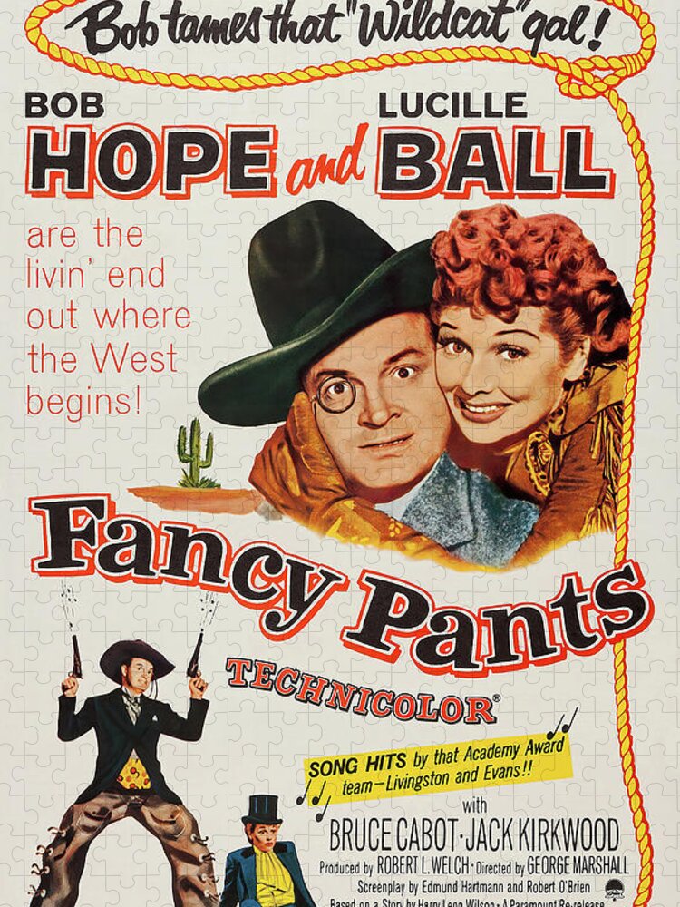 Fancy Jigsaw Puzzle featuring the mixed media ''Fancy Pants'', with Bob Hope and Lucille Ball, 1950 by Movie World Posters